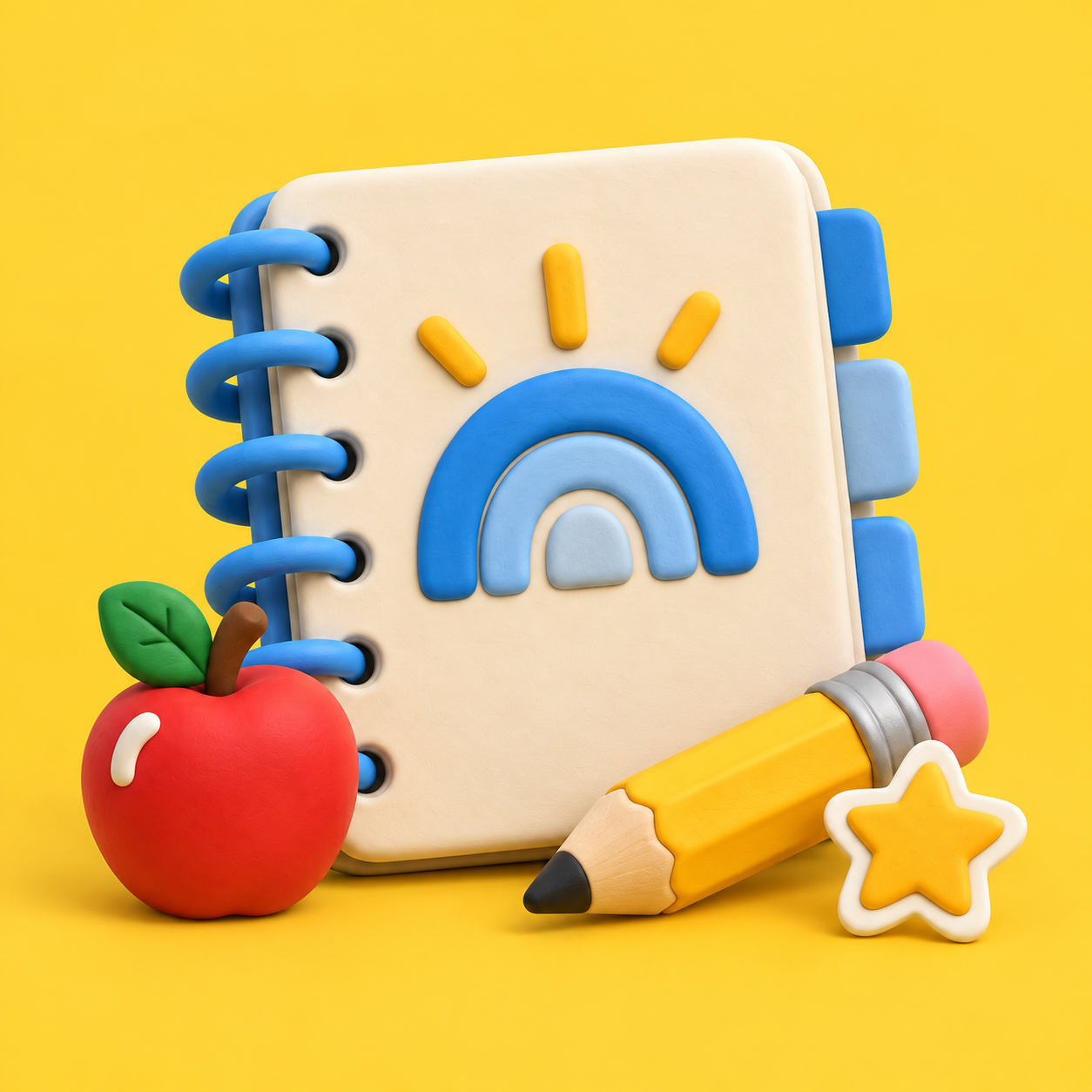 Clay render of a printable homeschool planner