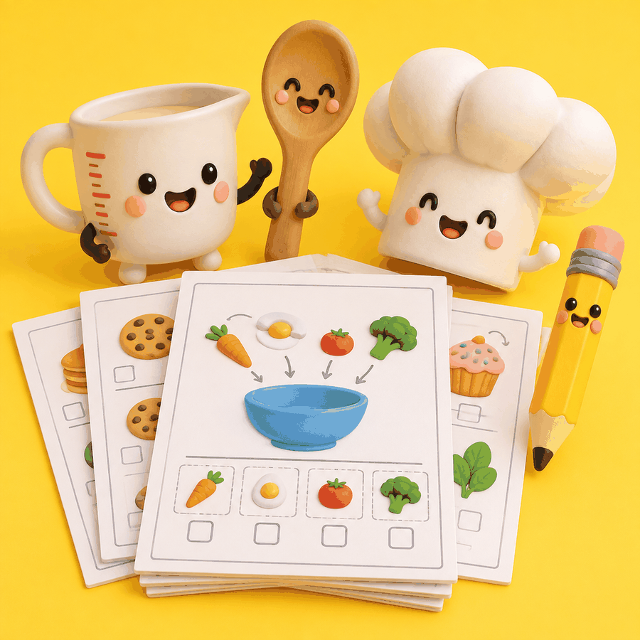 Cover of Kids Cooking Worksheets, a printable PDF