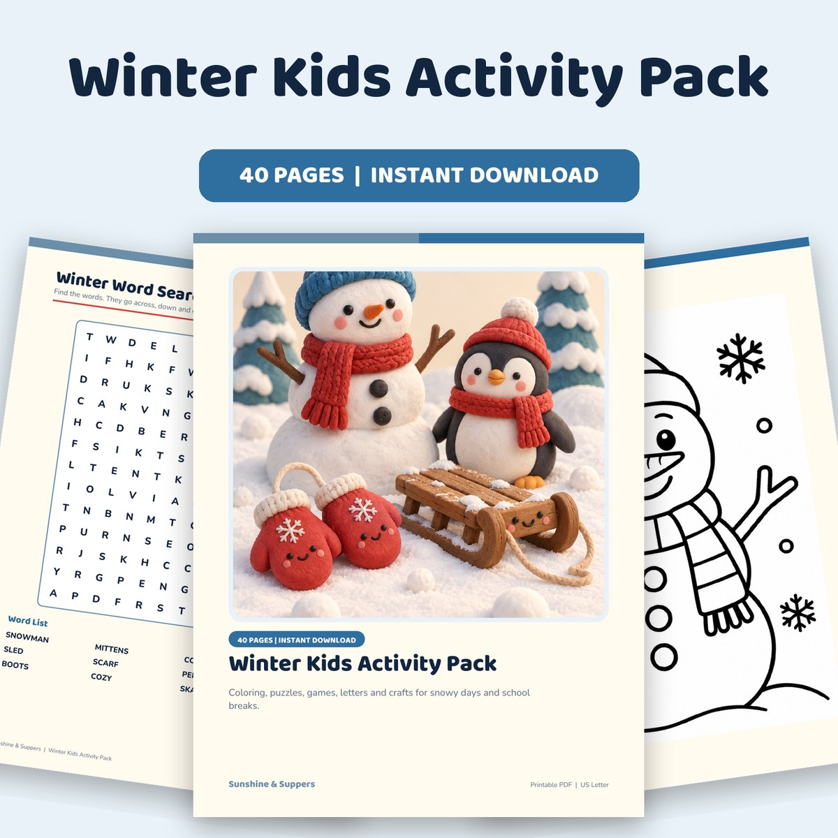 Winter Kids Activity Pack cover