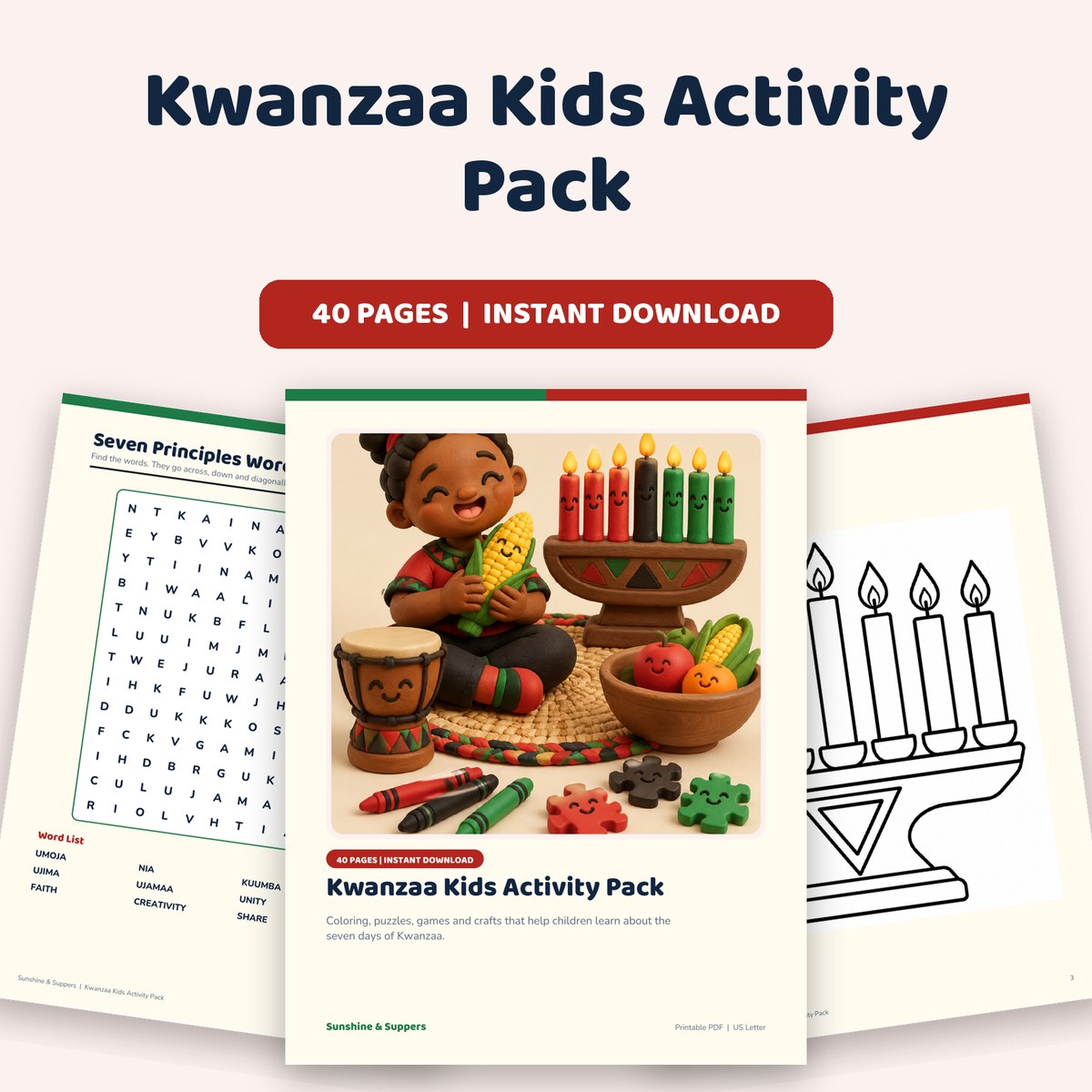 Kwanzaa Kids Activity Pack cover